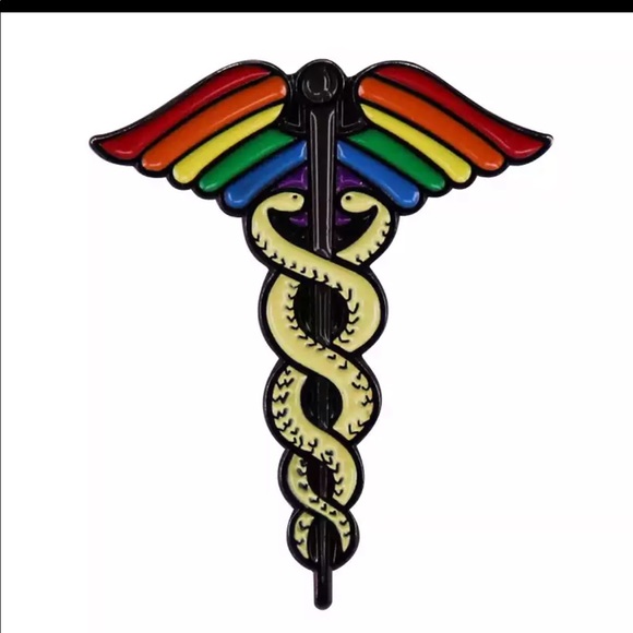 LGBTQ Rainbow Pride Medical  Enamel Pin Brooch - Picture 4 of 4